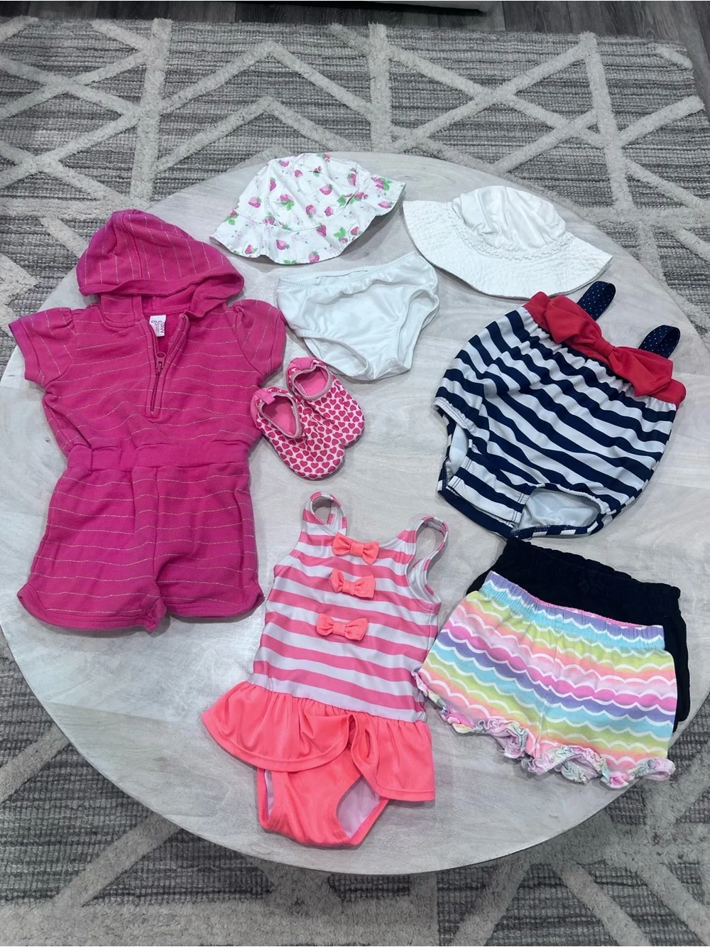 Baby girls 6-12 months summer swim shorts romper water shoes bathing suits